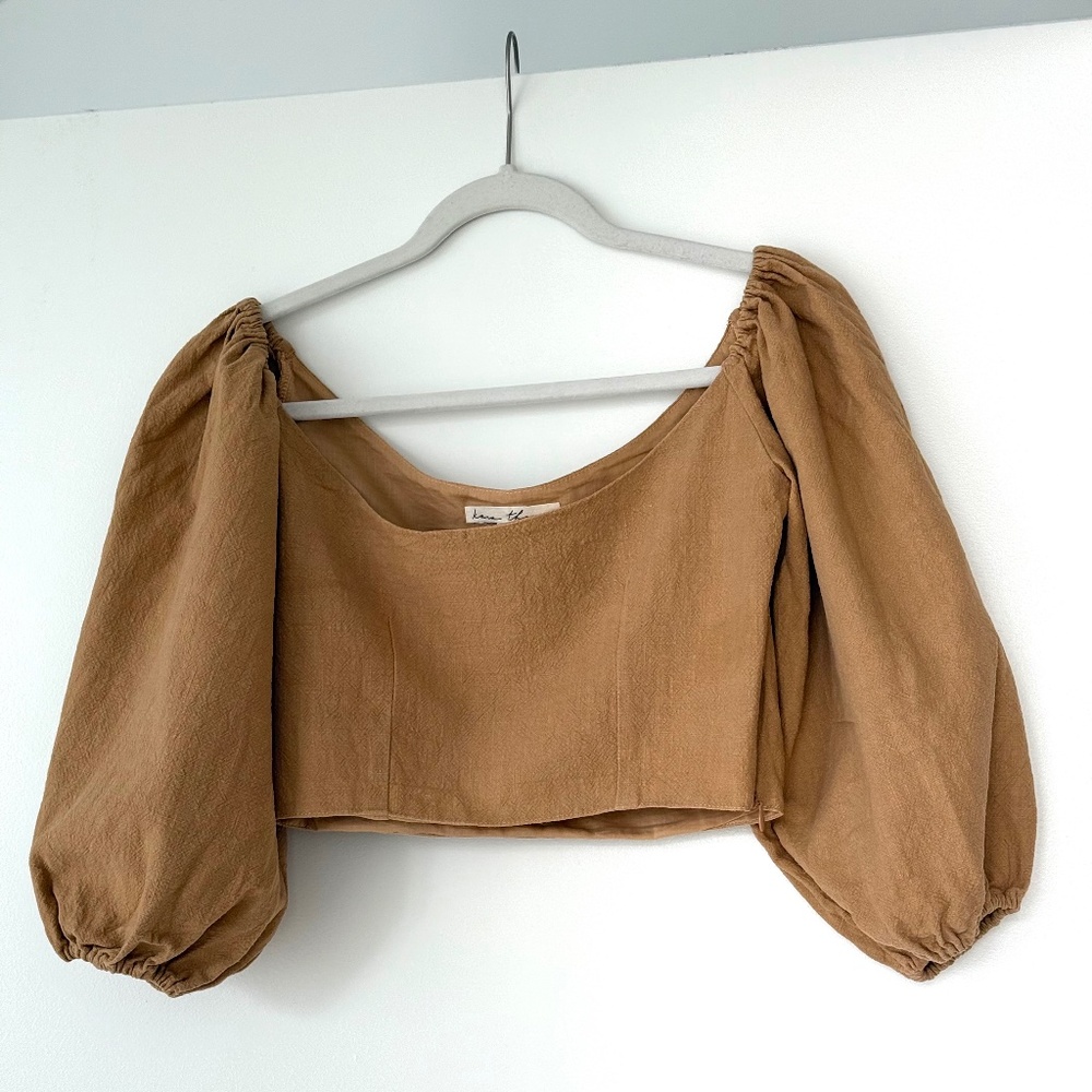 Kara Thoms Boutique Bellflower Top in Golden Straw
